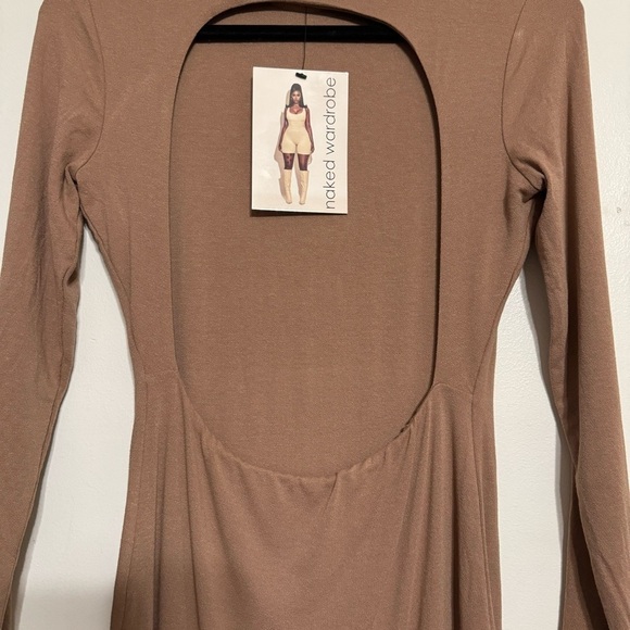 Naked Wardrobe Bodycon Mock Neck Long Sleeve Midi Dress - Size XL - Picture 4 of 7